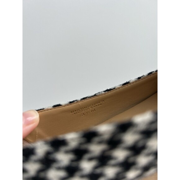 Talbots Edison Velvet Ruffle Houndstooth Tweed Ballet Flats Black White Size 8.5 - Picture 8 of 8